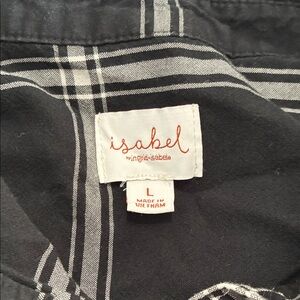 Isabel Maternity Black Plaid Button Down Shirt